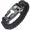 SURVIVALOVÝ NÁRAMOK 5v1 KOMPAS KRESADLO NÔŽ PÍŠŤALKA ČIERNA DA99