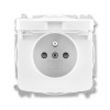 ABB TANGO Zásuvka 6619A-A06397 B s víčkem a clonkami, IP40, bílá