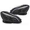 Mercedes W204 2011-2014 - Predné svetlá TUBE LED čierna SEQ DRL