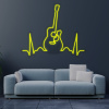LED neon - Gitara EKG 100x82cm Farba neónu: 5 Žltá, Šírka neónu: 100cm, Orez neónu: Cut to Shape (výrez do tvaru)