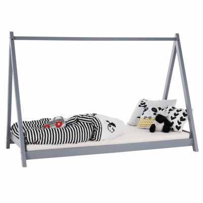 Tempo Kondela Montessori posteľ, sivá, borovicové drevo, GROSI