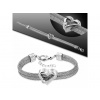 CITY STORM Náramok strebornej farby so srdiečkom z ocele