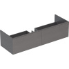 GEBERIT Xeno2 závesná skrinka pod umývadlo, 2 zásuvky s LED osvetlením, 1395 x 473 x 350 mm, sivá scultura/melamín s drevenou štruktúrou, 500.348.43.1