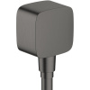 HANSGROHE Fixfit SoftSquare prípojka hadice so spätným ventilom, kartáčovaný čierny chróm, 26457340