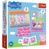 Puzzle 2v1 + pexeso Prasiatko Peppa / modré plavky 27,5x20,5cm v krabici 28x28x6cm