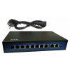 Switch RTX 8 portov PoE do 250 m + 2 porty Uplink