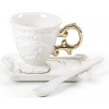 Seletti 09869 Šálka na kávu I-Wares Gold s tanierikom a lyžicou