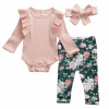 Detský komplet - BSESXZ 74 Baby Set Pink, Multi -Colored, Green 1 PC. (Body sada ozdôbok ružové kvety 74)