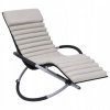 Záhradný palubný valec s vankúšom, oceľou, krémovou (Lumarko Garden Deckchair s vankúšom, oceľou, krémom)