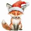 Nažehlovačka Líška s vianočnou čiapkou - 18 x 20 cm