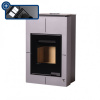 Teplovodní krbová kamna s výměníkem a elektronickou regulací HS Flamingo SAPORO 11/5 kW šedá