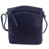 Tmavo modrá dámska crossbody kabelka so zlatými doplnkami