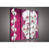 Obraz na plátne viacdielny - OB3147 - Biela orchidea ružový vzor 90cm x 80cm - S6