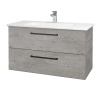Dreja Umývadlová skrinka GIO SZZ2 100 - D01 Betón / Úchytka T06 / D01 Betón