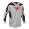 dres KINETIC SYM, FLY RACING - USA 2025 (šedá/červená/černá) M
