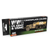 Sada farieb AK Interactive - WWII US Army & USMC Camouflage Colors SET