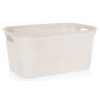 Úložný box/kôš na prádlo 38 l, krémový, ratanový vzhľad