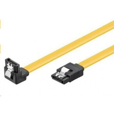PREMIUMCORD 0,3m SATA 3.0 datový kabel 1.5GBs / 3GBs / 6GBs, kov.západka, 90° kfsa-15-03