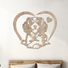 dřevo života Drevený obraz psa Kavalier King Charles španiel v srdci Rozmery - cm: 60x53, Zvoľte farbu dekoru: Dub Sonoma