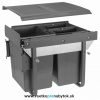 Smetný kôš GTV, šírka 450mm s uchytením čela - 3 nádoby (nádoby: 1x 20L + 2x 10L - antracit)
