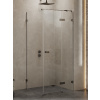 New Trendy Avexa Gunmetal Brushed sprchovací kút 90x80 cm štvorcová kladivková farba brúsené/priehľadné sklo EXK-3350