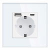 Orno Jednozásuvka 2P+Z, Schuko, USB-A + USB-C, výstup 5VDC max. 3A, biela