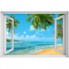 Self -adhézne 3D nálepka na okno Beach Ocean 90x60 (Self -adhézne 3D nálepka na okno Beach Ocean 90x60)