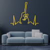 LED neon - Gitara EKG 100x82cm Farba neónu: 6 Žlto-oranžová, Šírka neónu: 100cm, Orez neónu: Cut to Shape (výrez do tvaru)