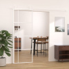 vidaXL Posuvné dvere ESG sklo a hliník 76x205 cm biele - Biela - 149773-2338