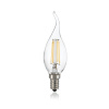 LED FILAMENT žiarovka - LONG CANDLE - E14, Teplá biela, 4W, 400lm, Stmievateľná
