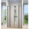 Dvojkrídlové sprchové dvere Sanovo T4 Black s PBDB20 115 -(113-118x190) cm (T4-852020BC)
