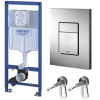 GROHE inštalačný modul 38528 duofix, 38558 úchyty, 38732 tlačidlo Cosmo chróm GRO 38772001