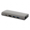 LMP Travel Dock, 4K HDMI, mini DP, VGA, 2x USB 3.0, Ethernet, SD/MicroSD, USB-C nabíjecí adaptér, vesmírně šedý - 18641