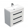Swiss aqua technologies Koupelnová skříňka s černou úchytkou a umyvadlem SAT Cube Way 80x71x46 cm bílá lesk CUBE46C803BIVER