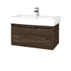 Dreja Kúpeľňová skrinka BONO SZZ 80 (umývadlo Q) - D25 Teak / Úchytka T33 / D25 Teak