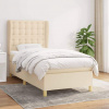 vidaXL Boxspring posteľ s matracom krémová 100x200 cm látka