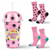 Pánske dámske ponožky Soxo ružové Bubble Tea - 2 páry