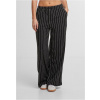 Ladies Structured Striped Relaxed Fit Pants - black/offwhite 5XL