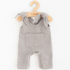 New Baby Dojčenské mušelínové zahradníčky Comfort clothes sivá