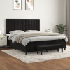 zahrada-XL Posteľný rám boxspring s matracom čierny 160x200 cm zamat 3138093