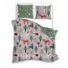 ZÁBAVNÁ ZIMNÁ POSTEĽNÁ BIELIZEŇ PRE PSY V SVETROCH A ČIAPKACH VIANOČNÉHO STROMČEKA LAS PARK 140x200
