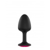 Dorcel Geisha Plug Ruby M ružové análne dildo s kameňmi čierne