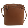 Hnedá dámska crossbody kabelka so zlatými doplnkami