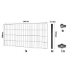 Floraworld Sada drôtených plotových panelov so stĺpikmi, antracit, 100 cm x 10 m