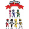 CUKROVÁ TLAČ jedlý obrázok na tortu Cukrová hmota POWER RANGERS SADA + TEXT #1
