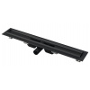 ALCADRAIN APZ101BLACK LOW 115cm odtokový žľab s okrajom pre perforovaný rošt, čierna mat, APZ101BLACK-1150