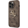 Guess PU 4G Metal Logo zadný kryt pre iPhone 14 Pro Max, hnedý 57983111127