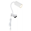 Globo 57911KW stolné svietidlo s klipom Robby 1x25W | GU10 - káblový spínač, ohybné rameno, biela