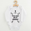 Detské body s potlačou New Baby You can do it daddy! - 74 (6-9m)