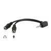 Redukce Roline 4pólový jack3,5(M) -> 2x jack 3,5(F), 15cm kabel